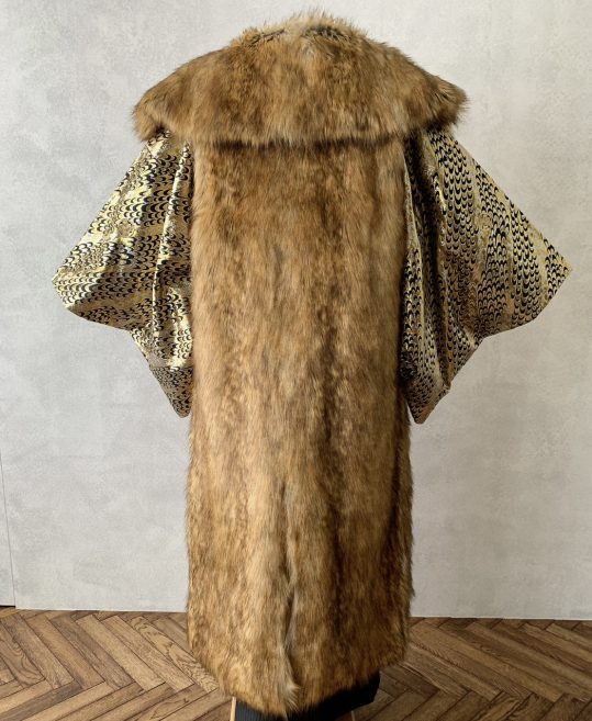 【成人式】紋付羽織袴用ロングファーコート・茶ベージュ